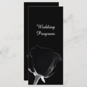 Carte du programme de mariage rose Noire (Devant / Derrière)