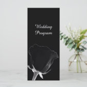 Carte du programme de mariage rose Noire (Debout devant)