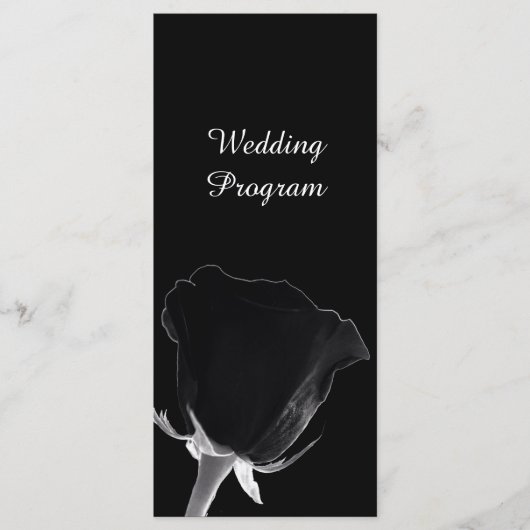 Carte du programme de mariage rose Noire (Devant)