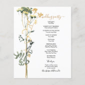 Carte du programme de mariage rustique à l'aquarel (Dos)