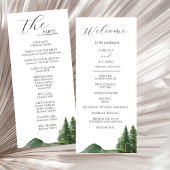 Carte du programme de mariage rustique Mountain Wo