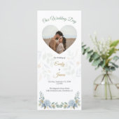 Carte du programme de mariage Sage Green Floral Wa (Debout devant)