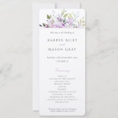 Carte du programme de mariage Serene Lilac (Devant)
