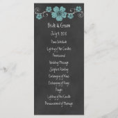 Carte du programme de mariage Turquoise Rose sauva (Dos)