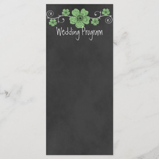 Carte du programme de mariage Wild Green Rose Chal (Devant)