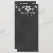 Carte du programme de mariage Wild White Roses Cha (Devant / Derrière)