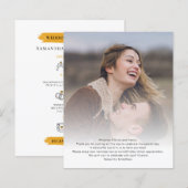 Carte du programme d'itinéraire de mariage de dest (Devant / Derrière)