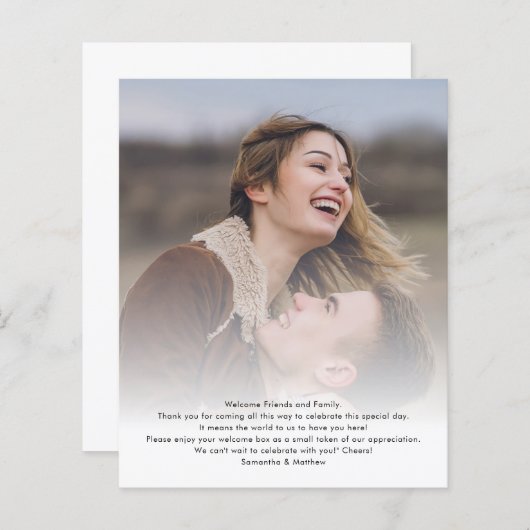 Carte du programme d'itinéraire de mariage de dest (Devant / Derrière)