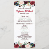 Carte du programme Floral Rustic Boho de la Marine (Devant)