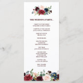 Carte du programme Floral Rustic Boho de la Marine (Dos)