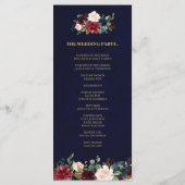 Carte du programme Floral Rustic Boho de la Marine (Dos)