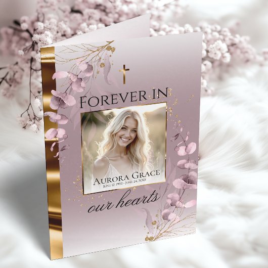 Carte du programme funéraire de la sérénité floral