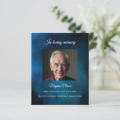 Carte du programme funéraire photo ciel bleu (Debout devant)