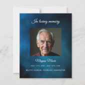 Carte du programme funéraire photo ciel bleu (Devant)