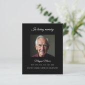 Carte du programme funéraire photo noir (Debout devant)