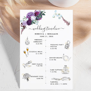 Carte du programme Icons Mariage Floral Violet