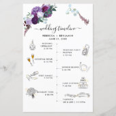 Carte du programme Icons Mariage Floral Violet (Devant)