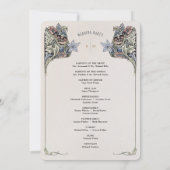 Carte du programme Mariage Art Nouveau vintage (Dos)