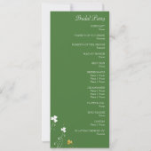 Carte du programme mariage élégant shamrock Fleur  (Dos)