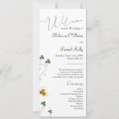 Carte du programme mariage élégant shamrock Fleur  (Devant)