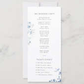 Carte du programme Mariage Floral Toile Bleue Fran (Dos)