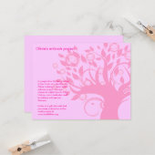 Carte du projet de Bat Mitzvah Tree of Life rose (Devant/Arrière en situation)