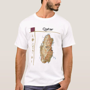 Carte du Qatar + Indicateur + Titre T-shirt