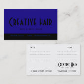 Carte du rendez-vous du coiffeur (Devant / Derrière)