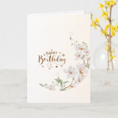Carte Du Rose Floral Wreath Folded Happy Birthday Card (Fleur jaune)