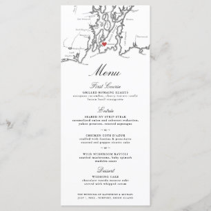 Carte du Rotary de Newport Élégant Mariage noir et