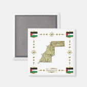 Carte du Sahara occidental + Magnet des drapeaux (Recto/Verso)