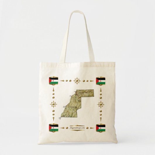 Carte du Sahara Occidental + Sac à drapeaux (Devant)
