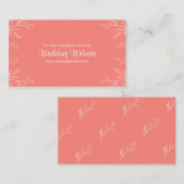 Carte du site de mariage simple et élégant Coral (Devant / Derrière)
