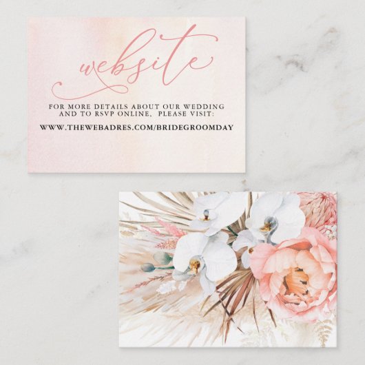 Carte du site Mariage du désert floral tropical (Devant / Derrière)