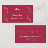 Carte du site Mariage Ruby Red and Pearls (Devant / Derrière)