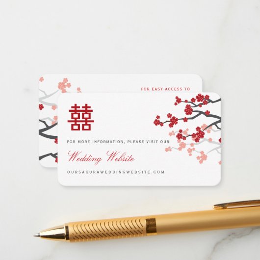 Carte du site web chinois Mariage White Cherry Blo (Devant/Arrière en situation)