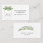 Carte du site web de Green Mason Jar rsvp (Devant / Derrière)