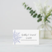 Carte du site Web de mariage d'hiver Blue Snowflak (Debout devant)