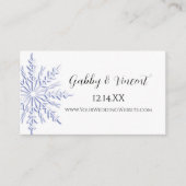 Carte du site Web de mariage d'hiver Blue Snowflak (Devant)