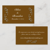 Carte du site Web du Mariage de chocolat (Devant / Derrière)