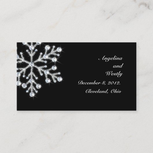Carte du site Web du Mariage de snowflake d'hiver (Devant)