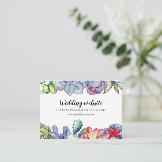 Carte du site web mariage de cactus hydrocouleur s (Debout devant)