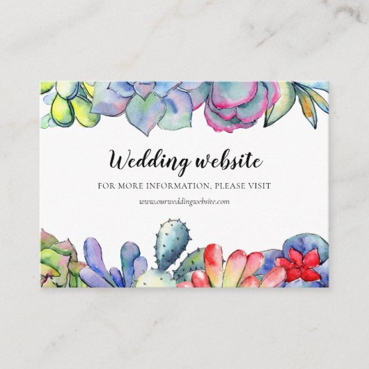 Carte du site web mariage de cactus hydrocouleur s (Devant)