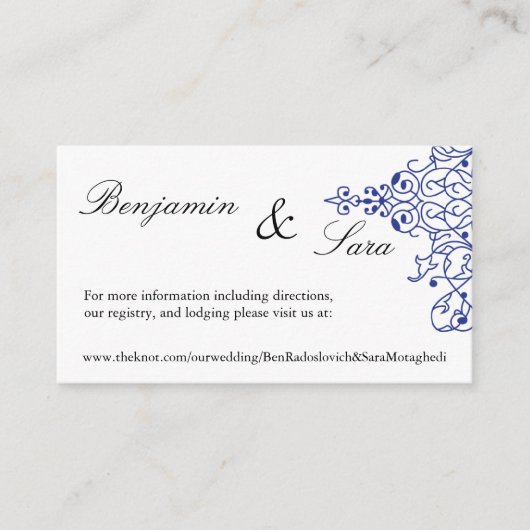 Carte du site web Mariage de défilement persan (Devant)