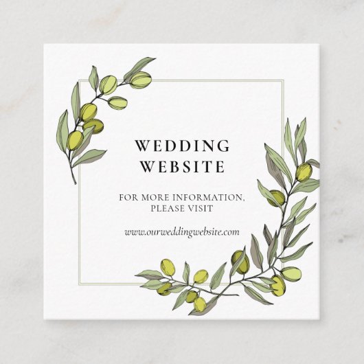 Carte du site Web mariage du cadre de branches d'o (Devant)