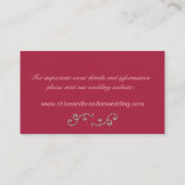 Carte du site Web Mariage Ruby Red, Pink and Pearl (Dos)