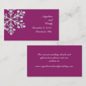 Carte du site Web Mariage Wintery Magenta (Devant / Derrière)