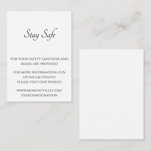 Carte du site Web Restez en sécurité et Informatio (Devant / Derrière)