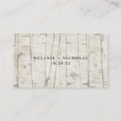 Carte du site web rsvp de mariage de bois de boule (Dos)