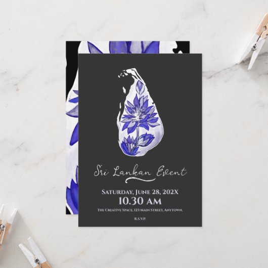 Carte du Sri Lanka en style graffiti (Devant/Arrière en situation)